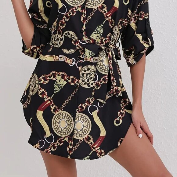 Chain Golden Print Shirt (S-M-L-XL-XXL) ( - Picture 2 of 6